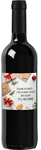 Bottiglia di vino rosso personalizzata IGT Toscana Rosso - Idea regalo esclusiva e originale per Natale! (Pacchetti regalo)