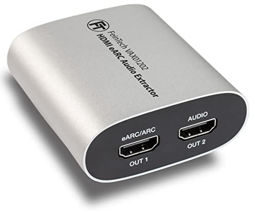 FeinTech VAX01202 HDMI eARC Audio Extractor per televisori moderni, offre Dolby Atmos TrueHD DTS-HD ai ricevitori AV Audio Splitter 1x2