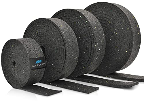 Terrassenpads Rollen 50 mm / 80 mm x 3mm 6mm 8mm 10mm 20mm | Unterleger aus Gummigranulat | Länge, Breite, Stärke und Menge auswählen (2, 2000mm x 80mm x 10mm)