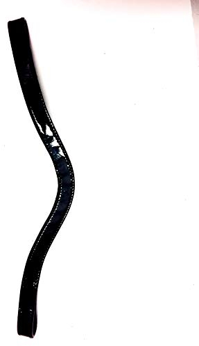 gs- sports schlicht und edel Stirnband für Trense/Zaumzeug geschwungen schwaz Lackleder (X Full)
