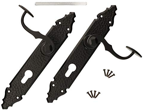 KOTARBAU® Torbeschlag 72mm für Profilzylinder Geschmiedet Antik Schwarz