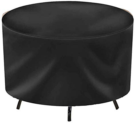 FOGUO Housse De Protection Salon De Jardin Ronde 255X95cm, Housse Table De Jardin Ovale, Housse De Meuble De Jardin Impermeable, avec Cordon de Serrage, 210D/420D Oxford