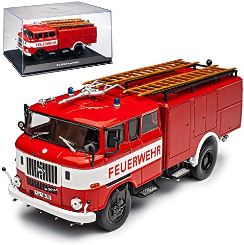 Ixo Defekte Vitrine IFA W50 TLF 16 Feuerwehr 1965-1990 1/43 Modell Auto mit individiuellem Wunschkennzeichen