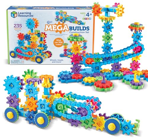 Learning Resources Gears! Gears! Gears! Mega Builds - Building Toys, STEM Activities, Fine Motor Skills, Toddler Explorer Kit, Science and Construction, Boys and Girls Gifts