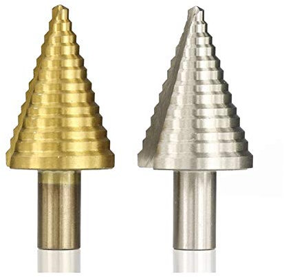 Stufenbohrer 5–35 mm Stufenbohrer TiN beschichtet gerade Nut Holz/Metall Lochbohrer HSS Rundschaft Stufenbohrer (Farbe: nicht beschichtet)