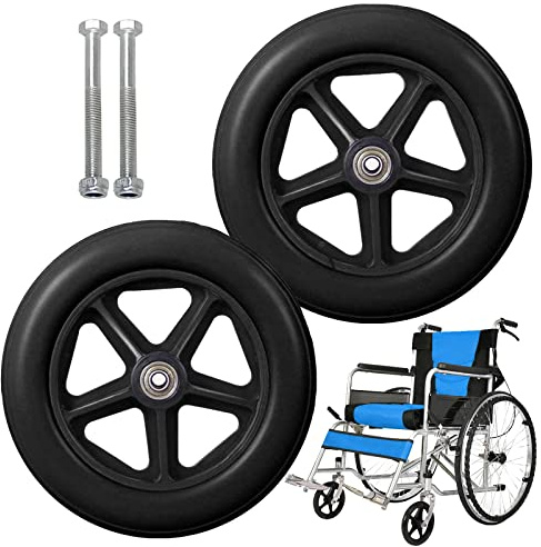 LIGUOYI Roues en Caoutchouc Antidérapantes Désactivées, 2 Pcs Roues Avant De Fauteuil Roulant, 6 Pouces 7 Pouces 8 Pouces Pneu Solide pour Fauteuil Roulant, Remplacement De Roue pour Déambulateurs