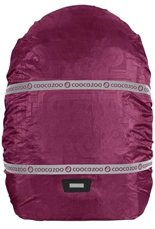 coocazoo Regenhülle, Berry, rot, reflektierend und wasserdicht, getapte Nähte, geeignet für Rucksäcke und Tornister, schützt vor Regen und Schmutz, ab der 3. Klasse