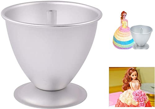 xiaoyige Moule à gâteau de Robe de Princesse, gâteau en Forme de dôme, Robe de poupée de Princesse, Moule à gâteau décoratif, Moule à gâteau antiadhésif pour Jello, gélatine, gâteau (5inch)