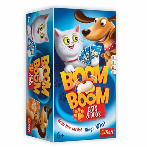Trefl - Boom Boom Boom - Cats and Dogs, Hunde und Kätzchen, Glockenspiel, Familienspiel, Sozialspiel für Erwachsene und Kinder ab 6 Jahren, 2314