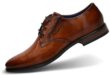bugatti Herren Businessschuhe, Männer Schnürer,Anzugschuhe,Budapester Style,elegant,Office,Freizeit,Schnuerschuhe,Low-tie,Cognac (6300),42 EU / 8 UK