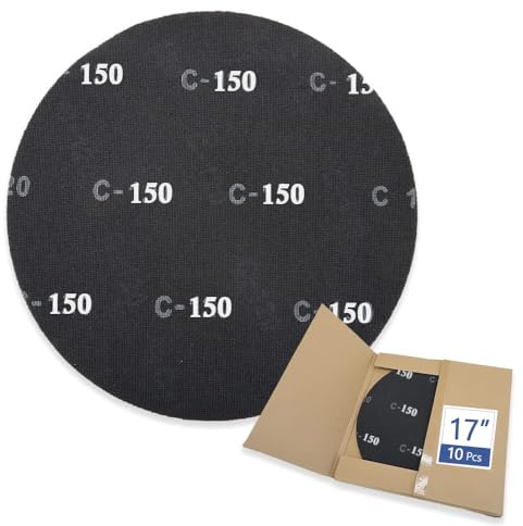 HUAALIUCHE 17 Sanding Screen Discs - Mesh Floor Sanding Screen - Black Silicon Carbide - for Wood Floors (10 Pack, 150 Grit)