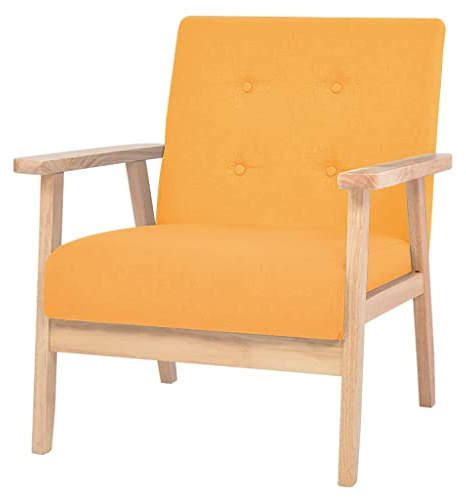 ZQQLVOO Sessel Gelb Stoff, Loungesessel, Fernsehsessel Relaxsessel, Schreibtischstuhl, Stuhl für Schlafzimmer, Wohnzimmer, Arbeitszimmer, Büro