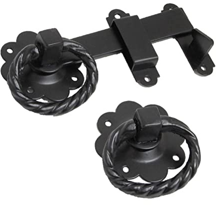 Quality Metal Twist Ring GATE Latch Large Black Door Garden Gate Catch Barn Shed