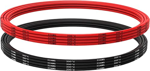YUNIQUE GREEN-CLEAN-POWER - Cable de Silicona 22 AWG 5 Metros | Flexible, Resistente a Altas Temperaturas | Ideal para Proyectos Electrónicos, Conector Ankeway, Cables de Autorradio, Rojo, Silicona
