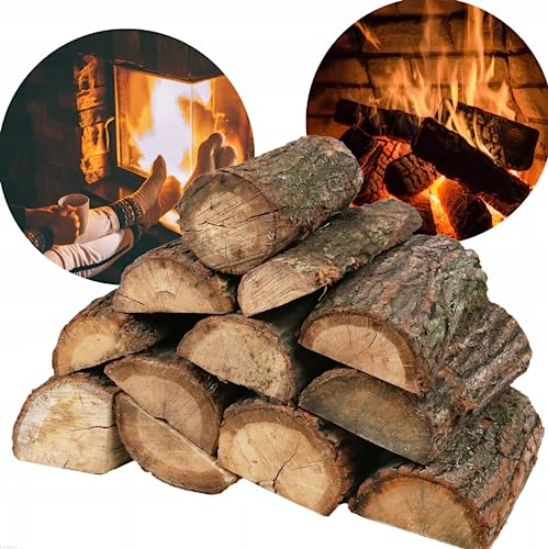 Hardwood Logs Kiln Dried Fire Logs Large 40L Nets - Logs 25cm long for Pizza Ovens & Fire Pits- Ideal for Log Burners & Stoves (5kg)