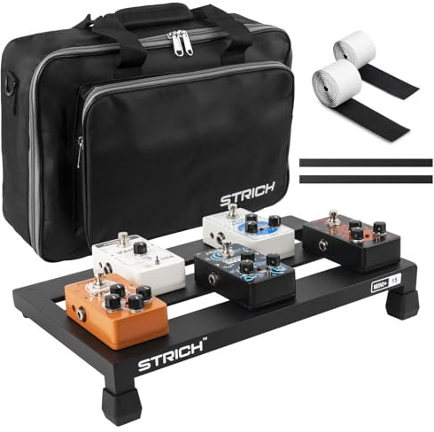 STRICH Guitar Pedal Board Aluminum Alloy 1.2lb Super Light Effect Pedalboard 15'' x 8.66'' with Carry Bag, MINI+ 15