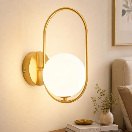 ZMH Wandleuchte Innen Wandlampe Modern Gold aus Glas G9 Metall Design | Wandbeleuchtung Badezimmer Vintage Kreatives Bettlampe für Wohnzimmer Schlafzimmer Flur Kinderzimmer - Ohne Leuchtmittel