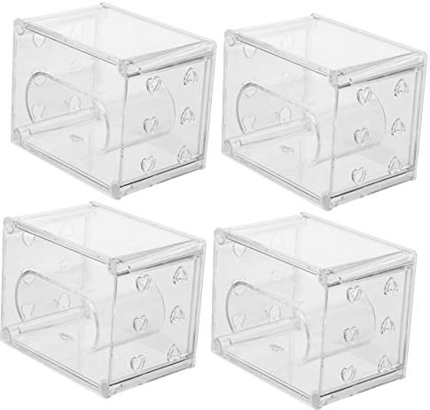 SAFIGLE 4er-box Vitrine Ansehen Uhrenorganisator Acryltabletts Zur Präsentation Taschenuhr-vitrine Displayhalter Für Uhren Armband-geschenkbox Damenuhren Fräulein Schmuck Plastik Uhrenbox
