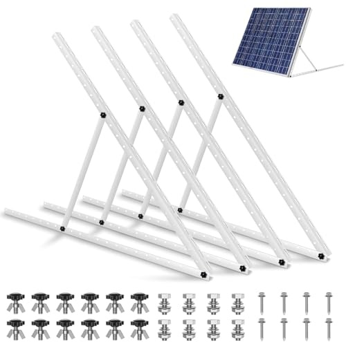 JAECU 2 Paar Solarpanel Halterung 114cm (45 Zoll), Balkonkraftwerk Halterung Winkel Einstellbar 0-90°, Robuste Neigungshalterungen für Flachdach Wand Wohnmobil Boot