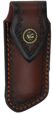 MiOYOOW Messerscheide für Gürtel, Klappmesserscheide, PU Leder Messertasche Messer Gürteltasche mit Aufhängeloch für Outdoor Jagd Camping