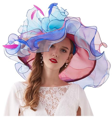 Sonnenhut Damen Organzahut Elegante Blumen Party Hut Hochzeit Sonnenhut Fascinator Hut Sommerhut Hut Frauenorganza Hut Tea Party Hochzeit Sonnenhüte Damenhut Kirche Hochzeit Party Strand