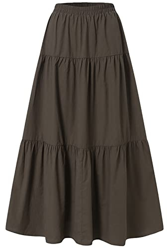 Faldas plisadas bohemias acampanadas para mujer, con cintura alta, acampanadas, acampanadas, acampanadas
