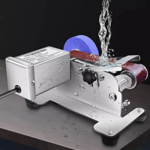 LeTkingok Afilador de Cuchillos Eléctrico, Lijadora de Banda Automática para El Hogar, Resistente Al Agua, Multifunción, Máquina Afiladora de Cuchillos en Húmedo, 5000-10000RPM