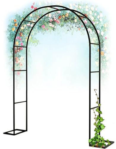 Gartenbogen aus Metall, robuste Rosenbögen, Rankgitter für Kletterpflanzen, breit 140 cm, 160 cm, 180 cm, 200 cm, 240 cm, 280 cm, 350 cm, Rosenbogen, Dekoration, Hochzeitstorbogen, wetterbeständig,