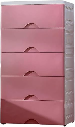 Kinderschrank mit großem Fassungsvermögen, Aufbewahrungsschrank mit mehrschichtigen Kunststoff-Schubladen, ideal für Wohnzimmer, Schlafzimmer und Kinderzimmer Organisation (rot, 5 Ebenen)
