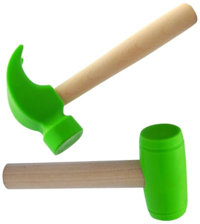 Generisch 2St Simulationshammerspielzeug Werkzeug Set lustiges Werkzeugspielzeug Klauenmaschine für Mini-Maschine Kleinkindspielzeug Schlaghammer Holz Green