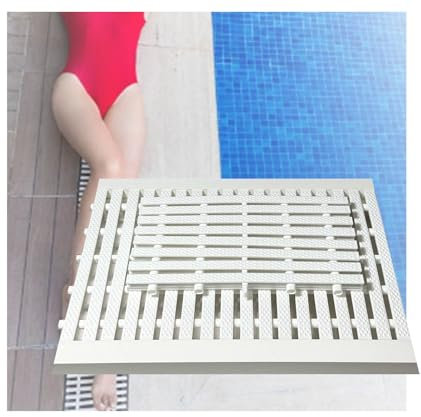HBALDTEDC Rejilla de desbordamiento de desagüe de Piscina, Rejilla de desagüe de Piscina de plástico Blanca (35 x 100 cm o 40 x 100 cm, Paquete de 2, 6 o 10 Unidades)(40x100CM/2pieces)