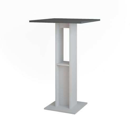 Vicco Tavolo da bar Repose, Bianco/antracite, 65 x 65 cm