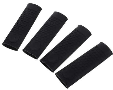 Gatuida 4pezzi Manicotti in Silicone per Manico Pentola da Copri Manici Antiscivolo e Resistenti al Calore Isolamento Termico per Tegami e Pentole Nero