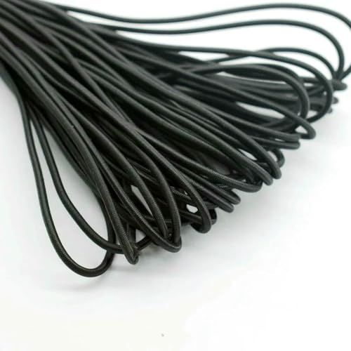 Cuerda elástica de 3/4/5/6 mm, correa de goma, cuerdas elásticas resistentes para coser prendas de vestir, accesorios de costura DIY, color negro, 5 mm, 10 m