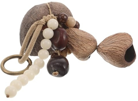 Abaodam Campanellino Mano Naturale Shaker di Guscio di Noce Tamburello Africano Percussione Strumento Musicale per Yoga e Meditazione Accessorio Portatile per Shaker a Forma Ovale