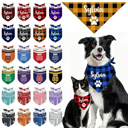 Hundehalstuch, personalisierbar, mit Namenslogo, personalisierbar, Katzen-Halsbekleidung, Dreieck-Lätzchen für kleine, mittelgroße und große Hunde, Katzen, Haustier-Symbol