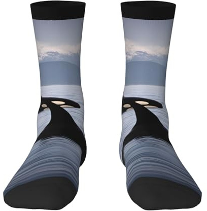 Killer Whales Schwimmsocken für Damen und Herren, weich, atmungsaktiv, flexibel, Komfort mit stilvollem Design, bestes Geschenk, 2 Schwarz, 1, Einheitsgröße