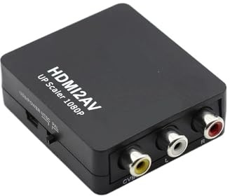 Convertitore adattatore HDMI compatibile con AV RCA 1080P CVSB LR Video Scaler composito, PC TV Proiettore(Black)