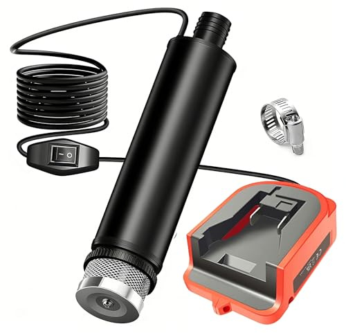 Cordless Water Transfer Pump Compatible with Milwaukee M18 18V Battery, 30 L/min 16FT Lift Submersible Pump - Ideal for Garden, Camping, Pool, Car Wash and Cellar Draining (No Battery)