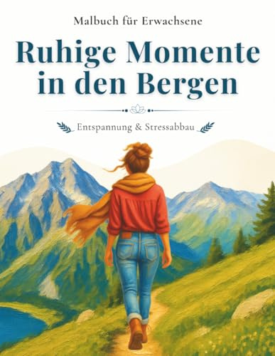 Entspannung & Stressabbau Malbuch für Erwachsene: Ruhige Momente in den Bergen