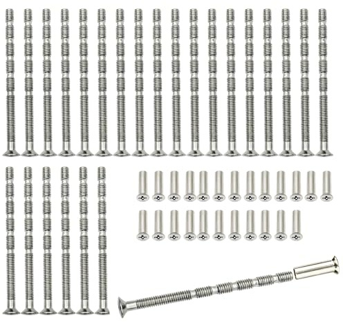 Zhcwldmi 25 Stück Möbelverbinder M4 – Verbindungsschrauben Set mit Hülsenschrauben M4, Hülsenschrauben 60 mm, Schrankverbinder Schrauben für Türgriffe, Möbelbau & Küchenmontage