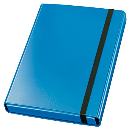 VELOFLEX 4443351 - Sammelbox Velocolor, DIN A4, mit Gummizug, Heftbox aus Karton, glanzkaschiert, blau, 23 x 32 x 4 cm, 1 Stück