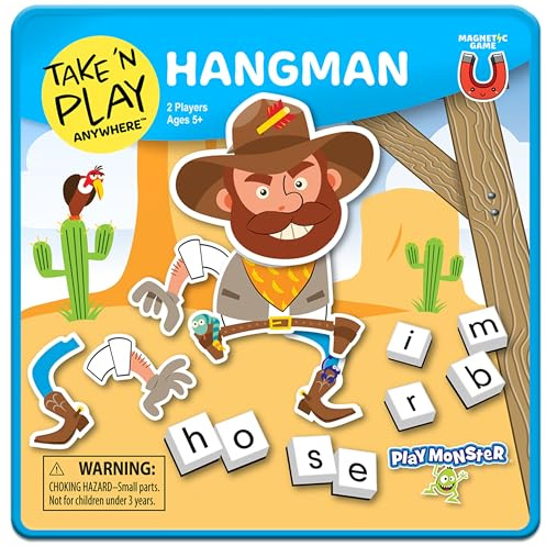 PlayMonster Take N Play Anywhere — Hangman — Easy to Use, Hard to Lose — Fun on the Go Travel Game — For Ages 5+