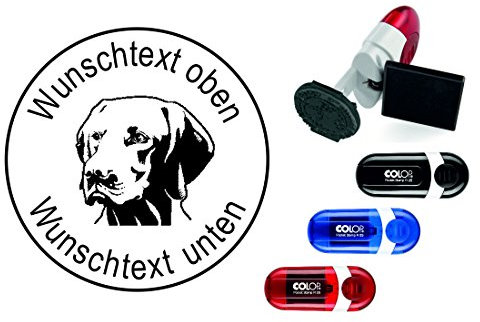«Geocachingstempel VIZSLA Dog Head-With personal Cachername / Geocaching Nickname Round Stamp Print