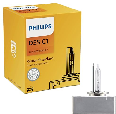Philips Automotive Lighting D5S Authentic Xenon HID Headlight Bulb with 4200K Intense White Light, Fits Select High Beam and Low Beam Positions, 1 Pack