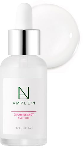 Coreana AMPLE:N Hyaluron Schussampulle 1,01 fl.oz.(30ml)-Hyaluronsäure Leistungsstarkes feuchtigkeitsspendendes Boosting-Gesichtsserum, prall und glatt, täglich feuchtigkeitsspendend für trockene Haut | 50.000 ppm Cera Full Complex, Ceramide NP NS EOP mit Cholesterin, 72h Feuchtigkeit, milchige Textur, parfümfrei