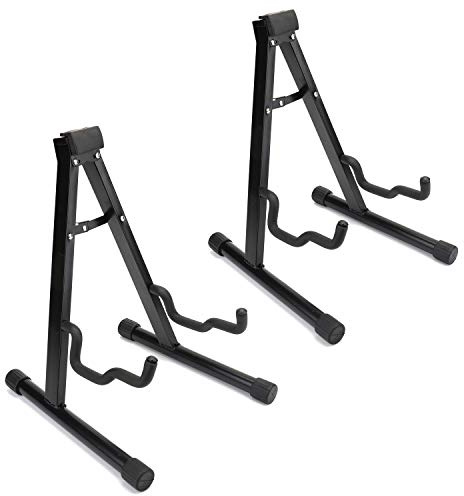 Foraineam 2 Pack Guitar Stand Universal A-frame Folding Stand with Secure Lock for Acoustic Classic Electric Guitars