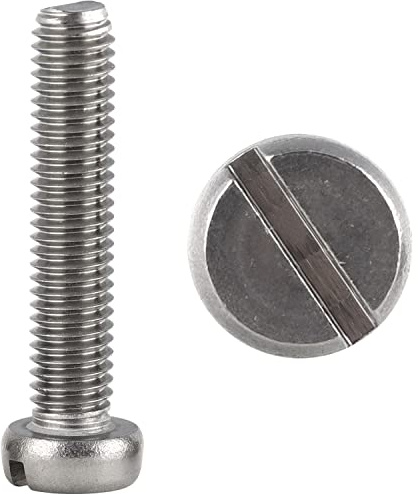 FASTON® Zylinderschrauben mit Schlitz M6x55 mm DIN 84 aus rostfreiem Edelstahl A2 V2A (10 Stück) Langschlitzschrauben Flachkopf Schrauben Schlitzschrauben Zylinderkopfschrauben