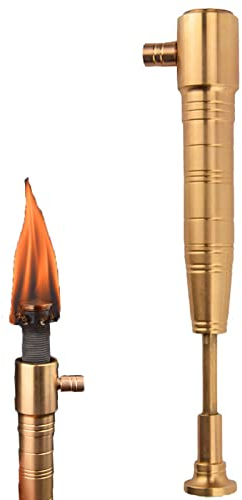 DONGCY Fackel Altmodische Feuerzeuge Kerosin Winddicht Mini Stabfeuerzeug Kerosin Gasanzünder Nachfüllbar Soft Flame für Sammlung Dekoratives Outdoor Geschenk Gold,Short