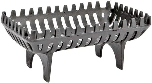 Heavy Duty Fireside Wood Store Indoors Outdoors Fire Place Log Grate Cradle Rack with Handles Storage Stand Holder Cast Iron (Black Basket - LOG01)
